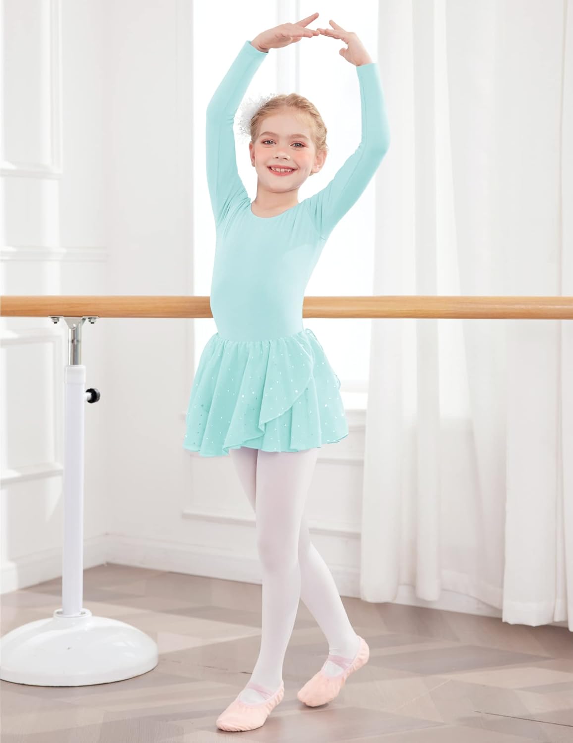 Arshiner Kids Girls Classic Long Sleeve Leotard Dance Ballet Dress