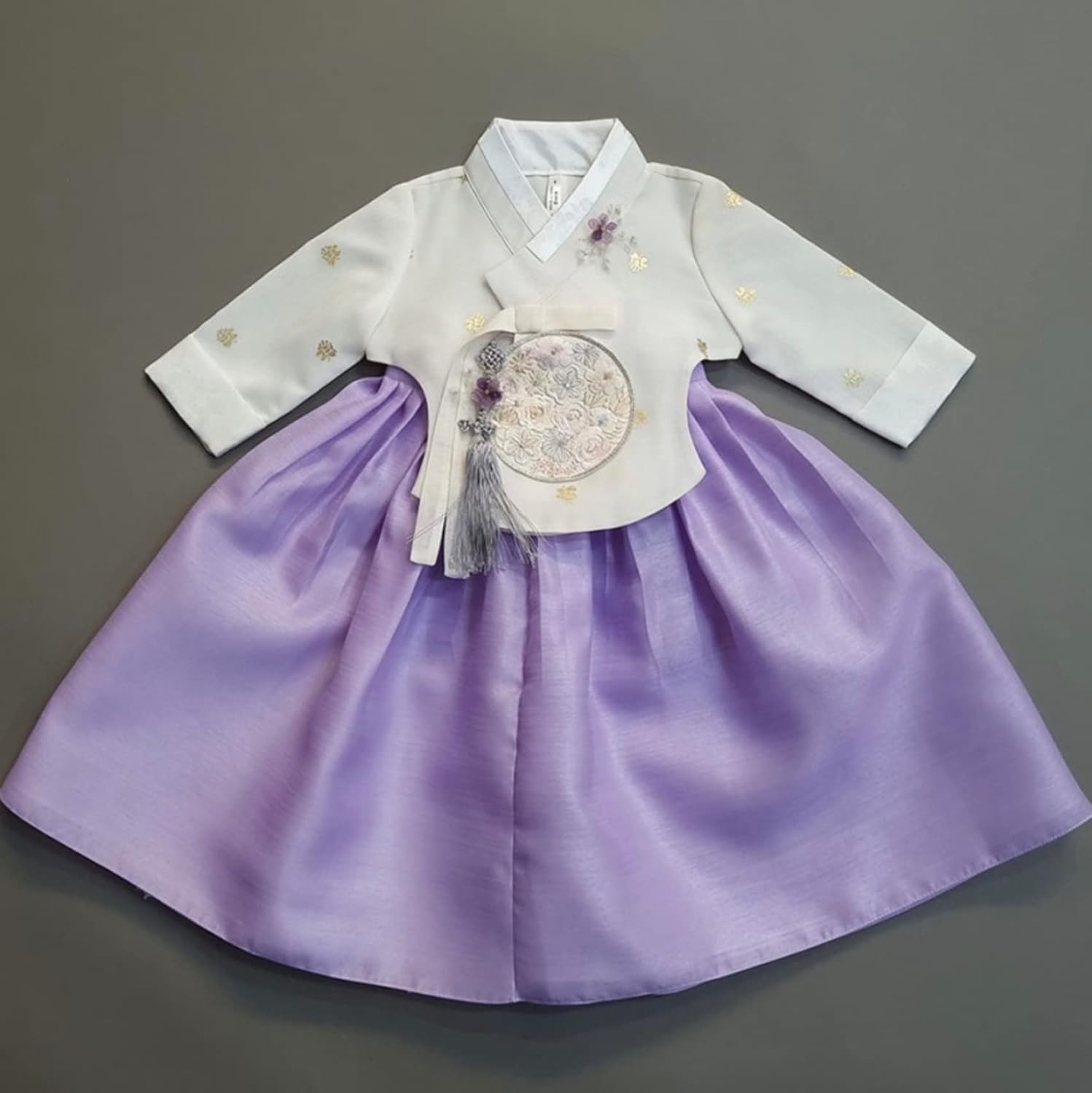 Ivory Foil Trad Dress for Korean Kids