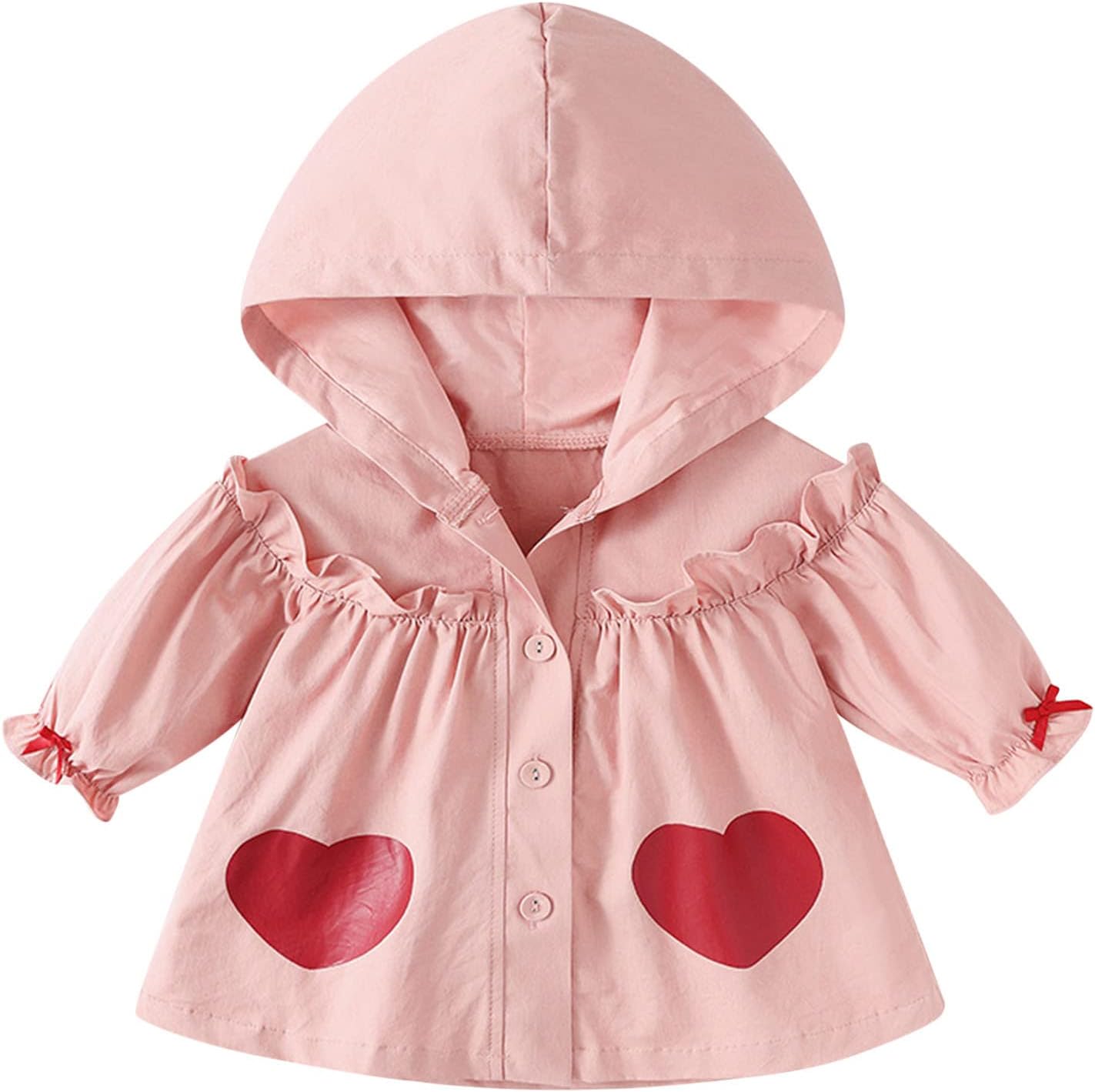 Toddler Girl Rain Jacket with Ruffles and Lining