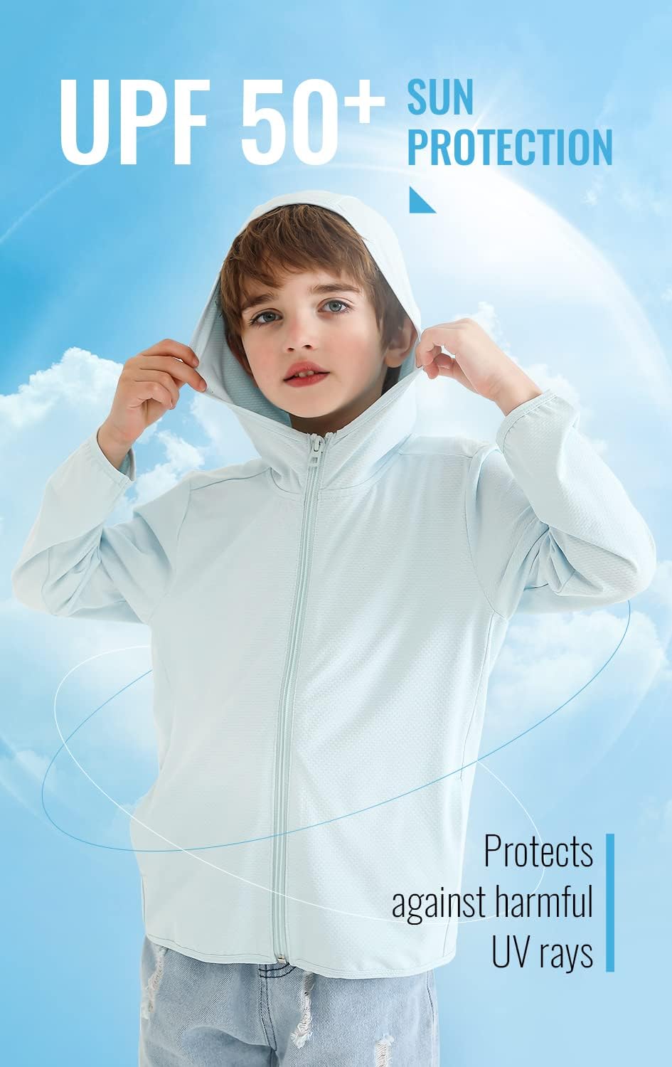 Kids Athletic Hoodie Dry Fit Sun Protection