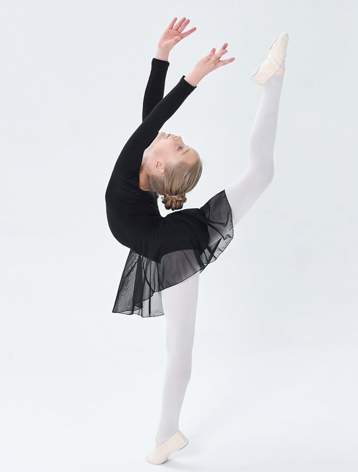 Mecceos Boys Long Sleeve Leotard Skirt for Dance and Gymnastics