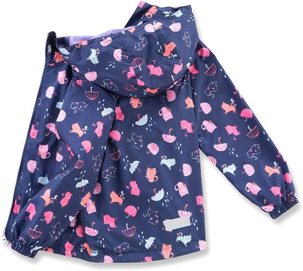 SHOOYING Kids Rain Jacket Waterproof Windbreakers for Boys Girls