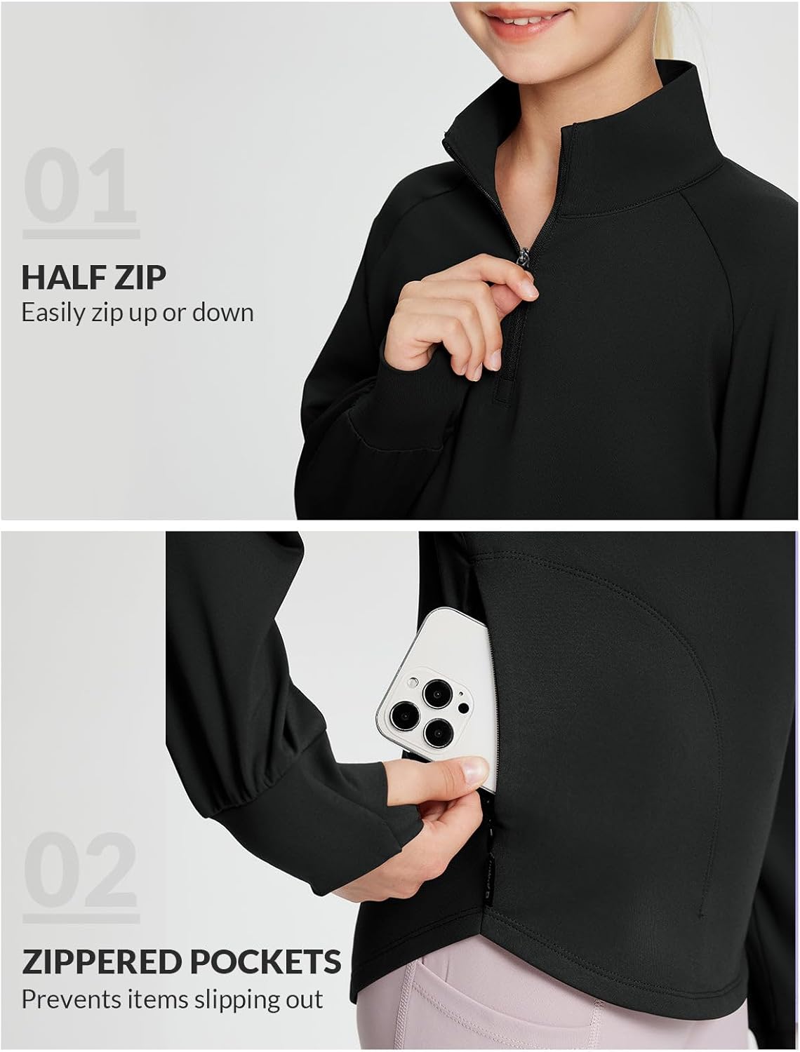 Baleaf Girls Fleece Fall Jacket