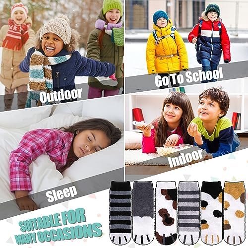 LINEMIN Kids Fuzzy Socks with Non-Slip Grip