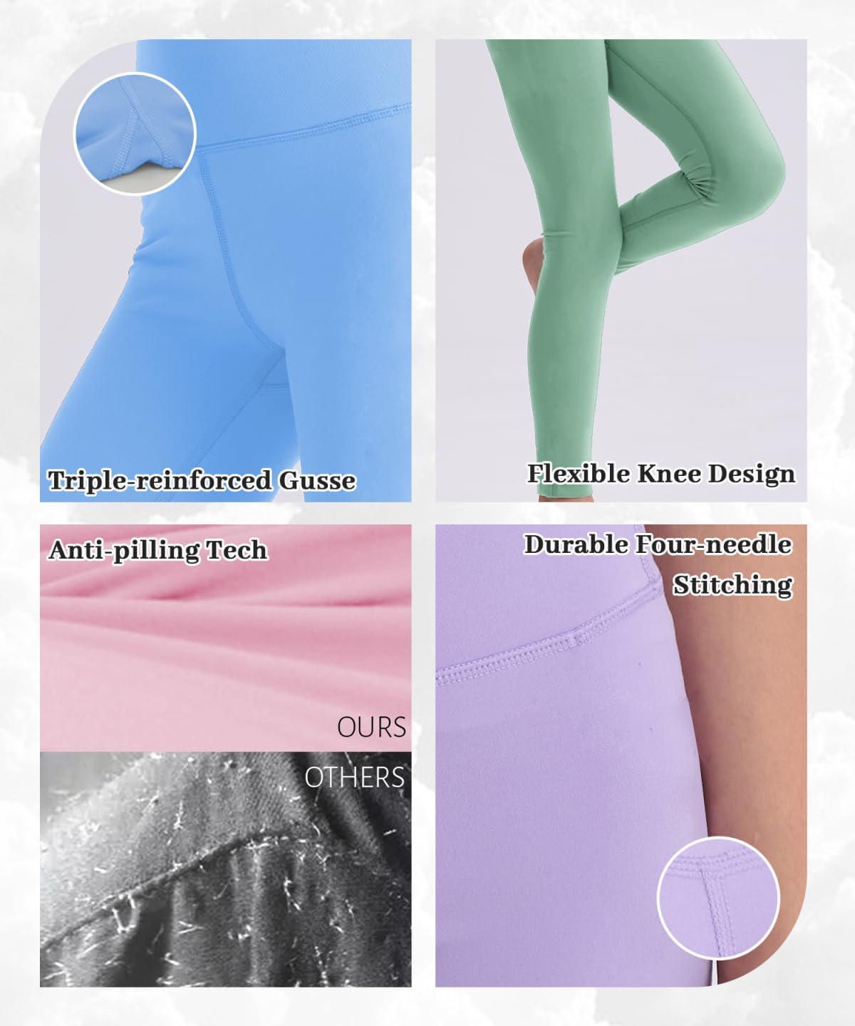 Adventure in Style - 3 Pack Black Athletic Leggings for Girls