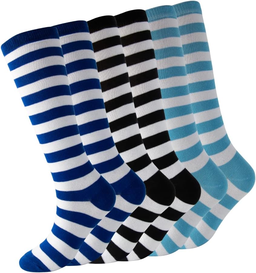Cerebro StripeK CASUAL KNEE-HIGH SOCKS FOR GIRLS