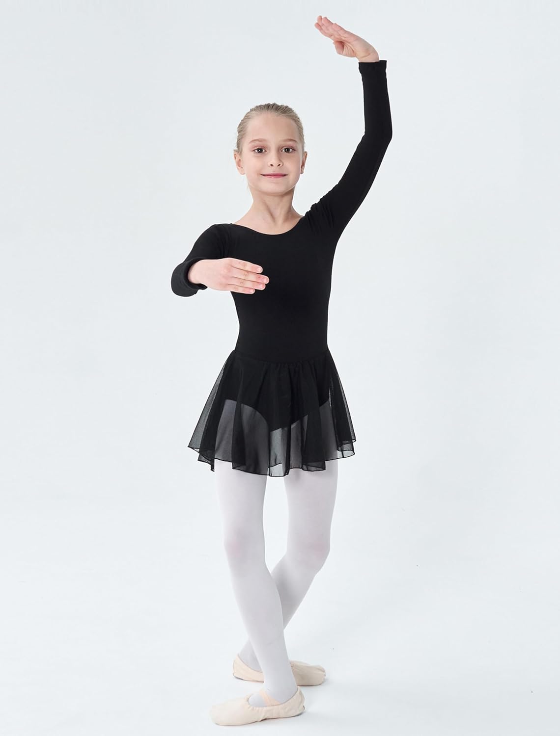 Mecceos Boys Long Sleeve Leotard Skirt for Dance and Gymnastics