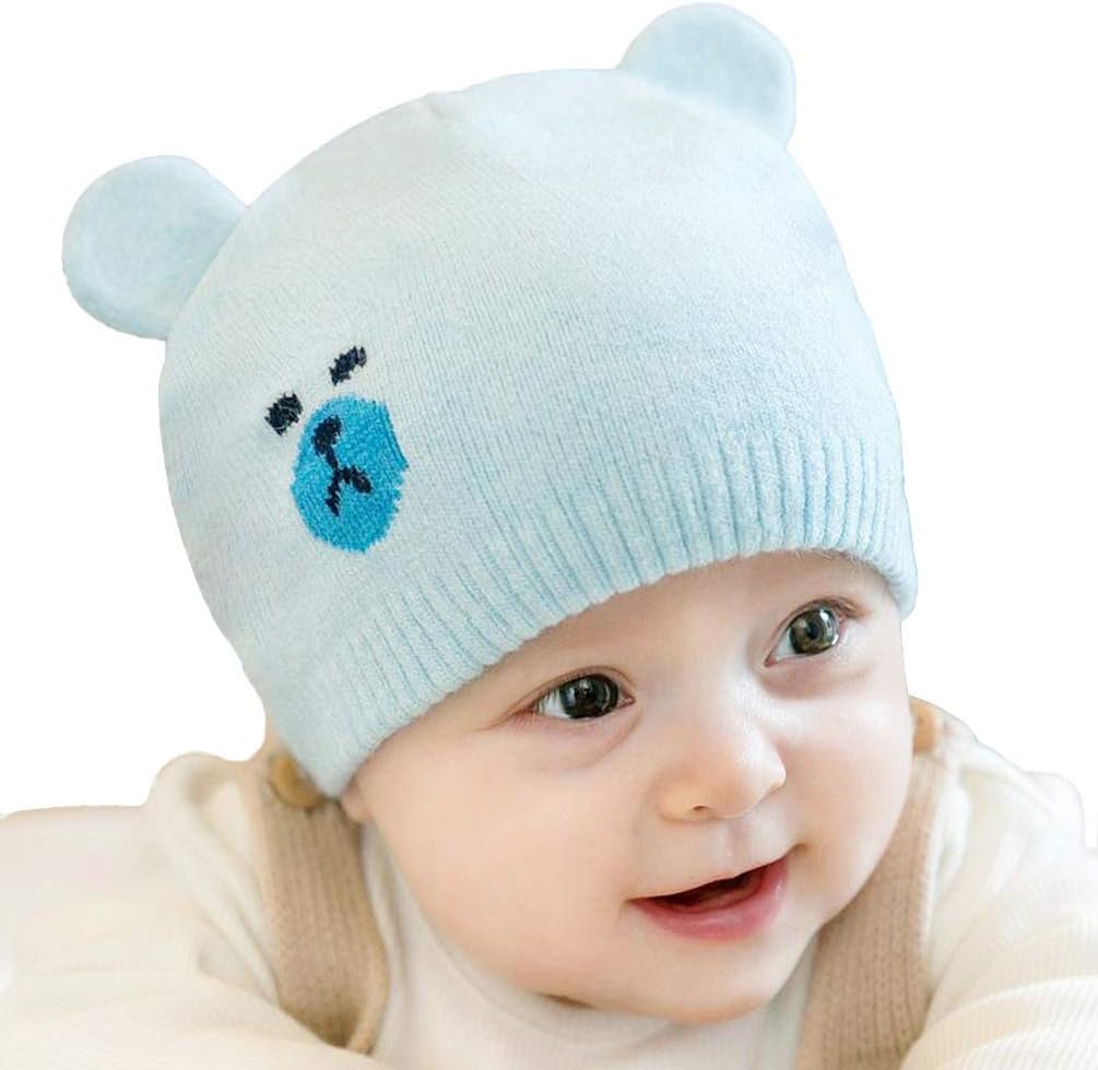XKT Baby Winter Knitted Bear Beanie Skull Cap