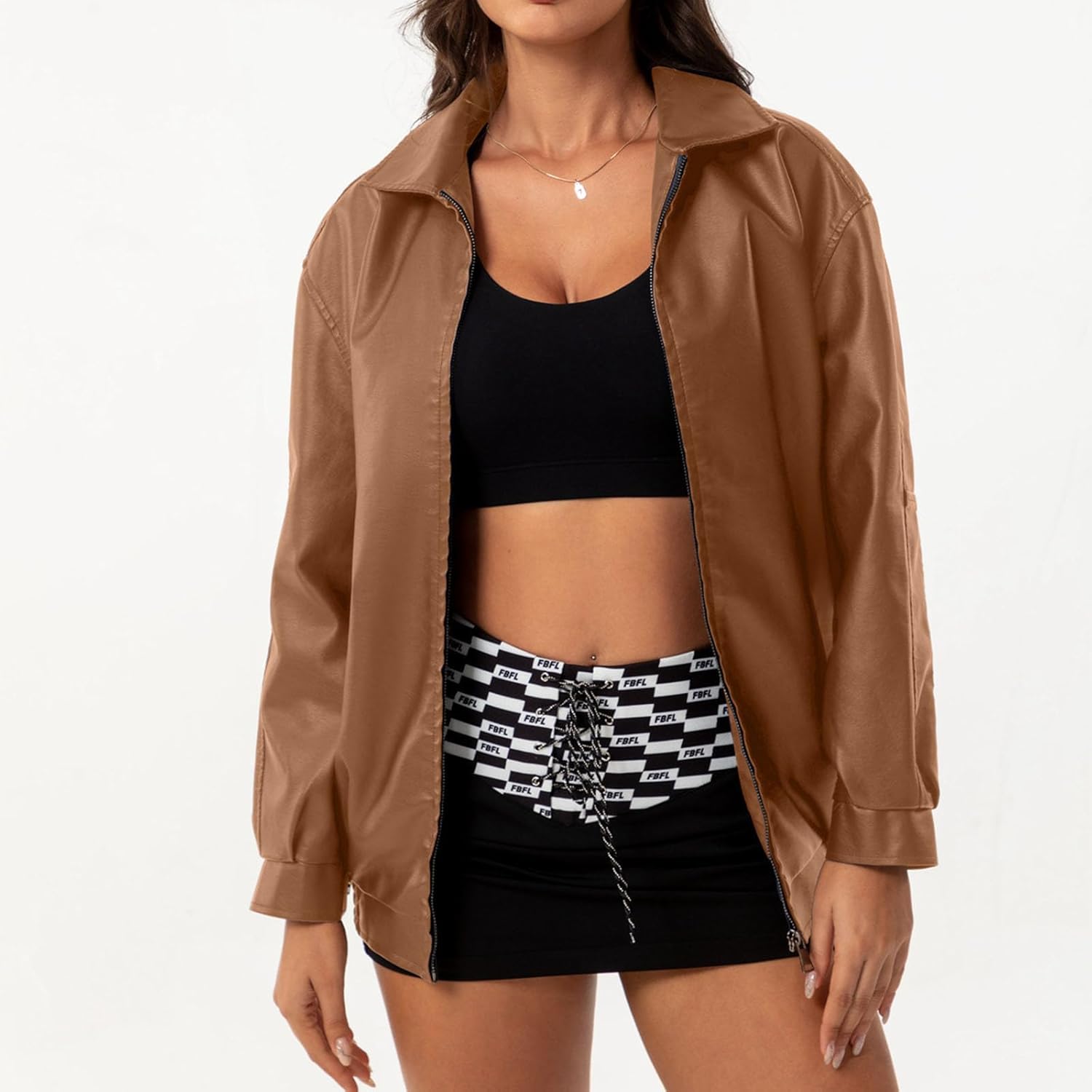 Faux Leather Motorcycle Jacket