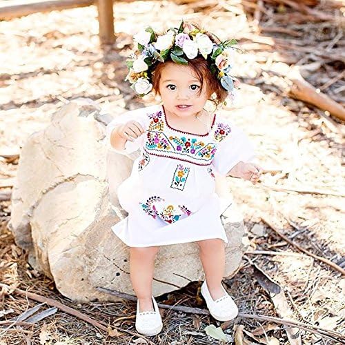 Elegant Ethnic Floral Knit Dress for Baby Girls
