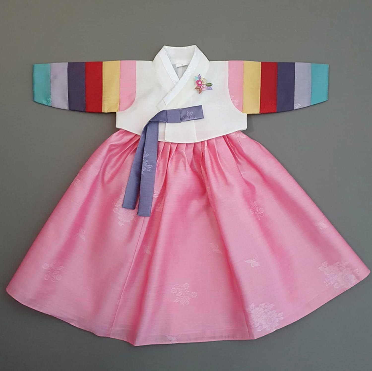 children Korean Baby Girl Hanbok Ivory Pink