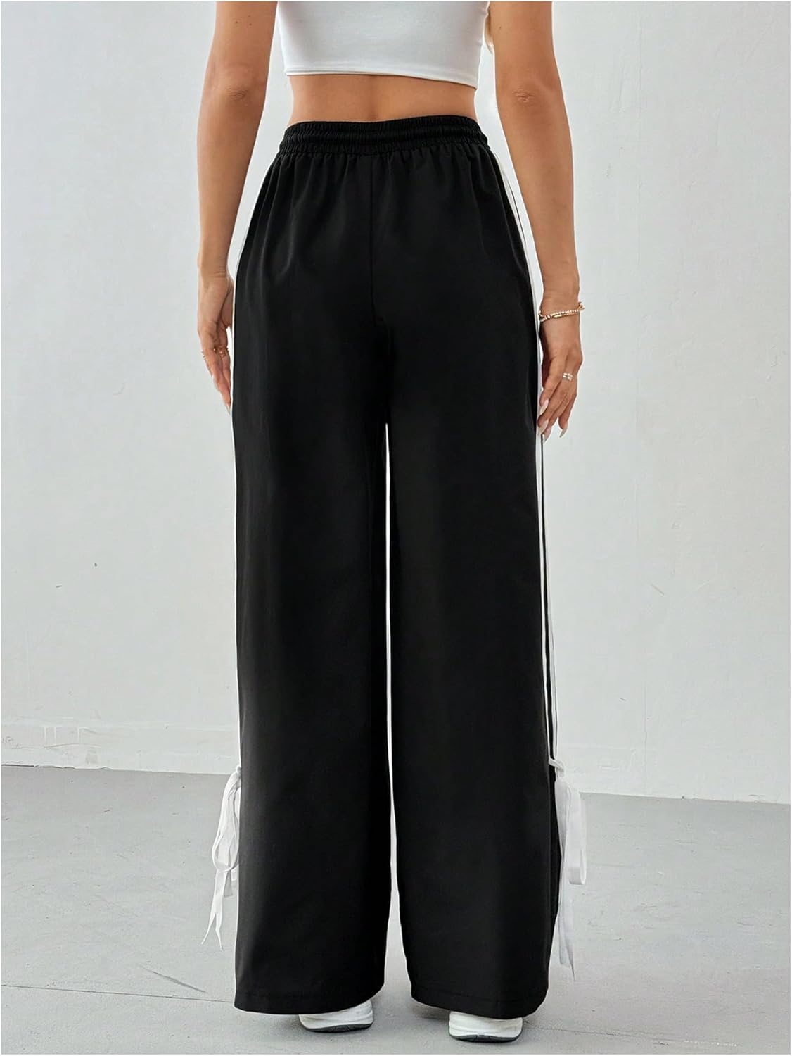BEAUDRM Track Pants Boho and Stylish Small Bow Parachute Track Pants