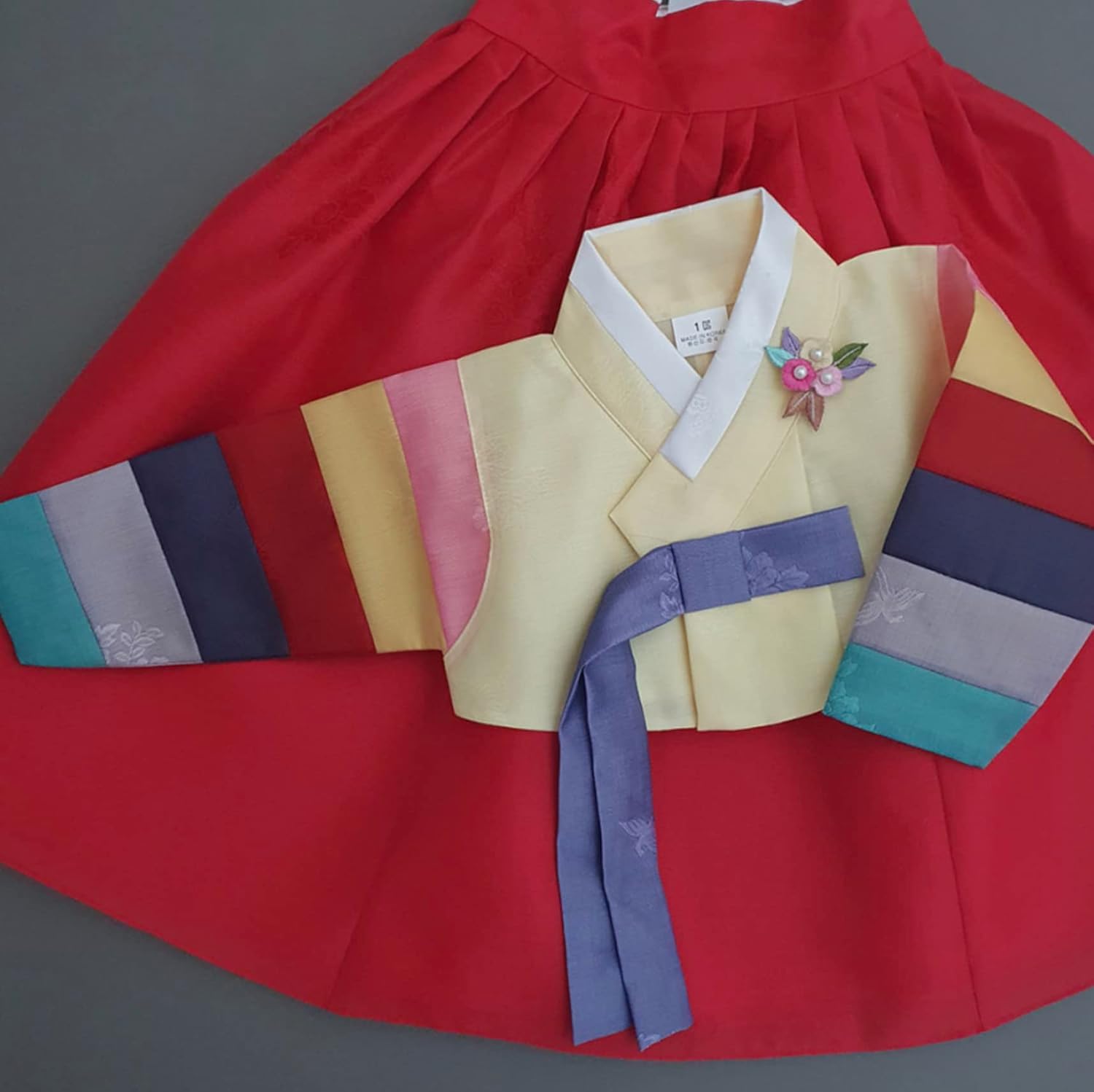 OUJI I - Ivory Pink Floral Baby Hanbok