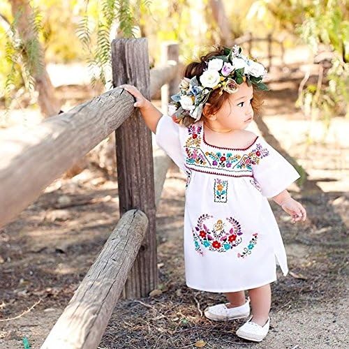 Elegant Ethnic Floral Knit Dress for Baby Girls
