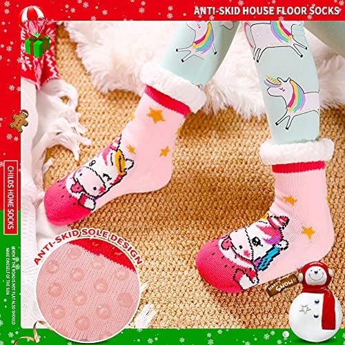 SeeyAN Kids Boys Girls Warm Fuzzy Non-Slip Winter Socks with Animal Patterns
