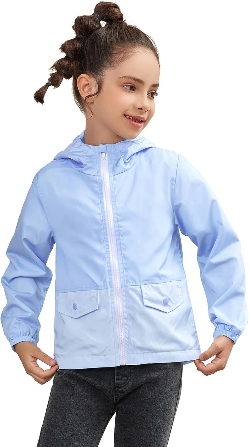 Jxstar White Smoke Posh Zipper Rain Jacket