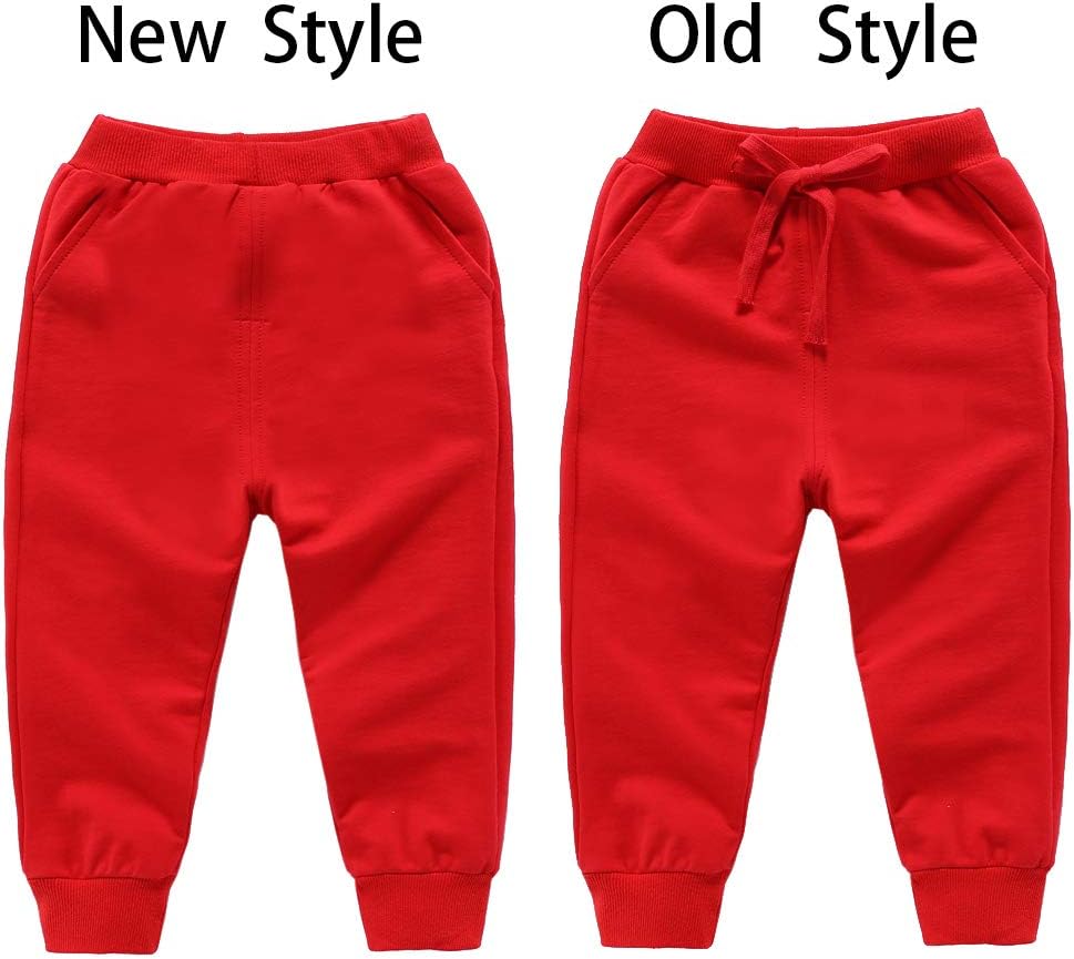 Winter Kids Unisex Solid Cotton Elastic Waist Pants for Toddler