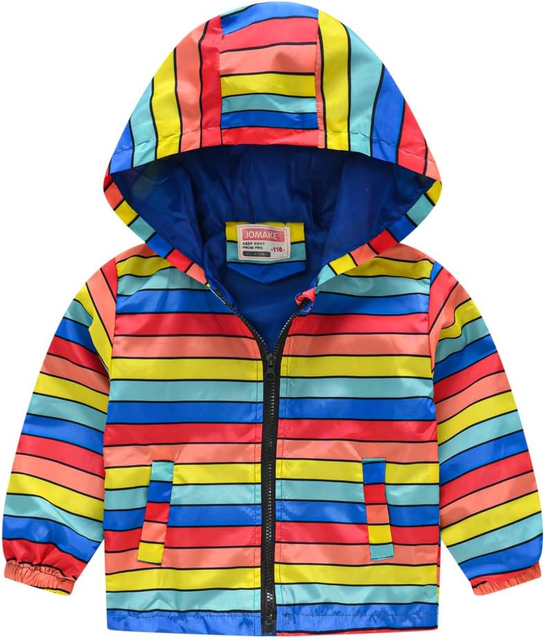 TUIJI Toddler Cartoon Print Zip Windbreaker Hooded Jacket
