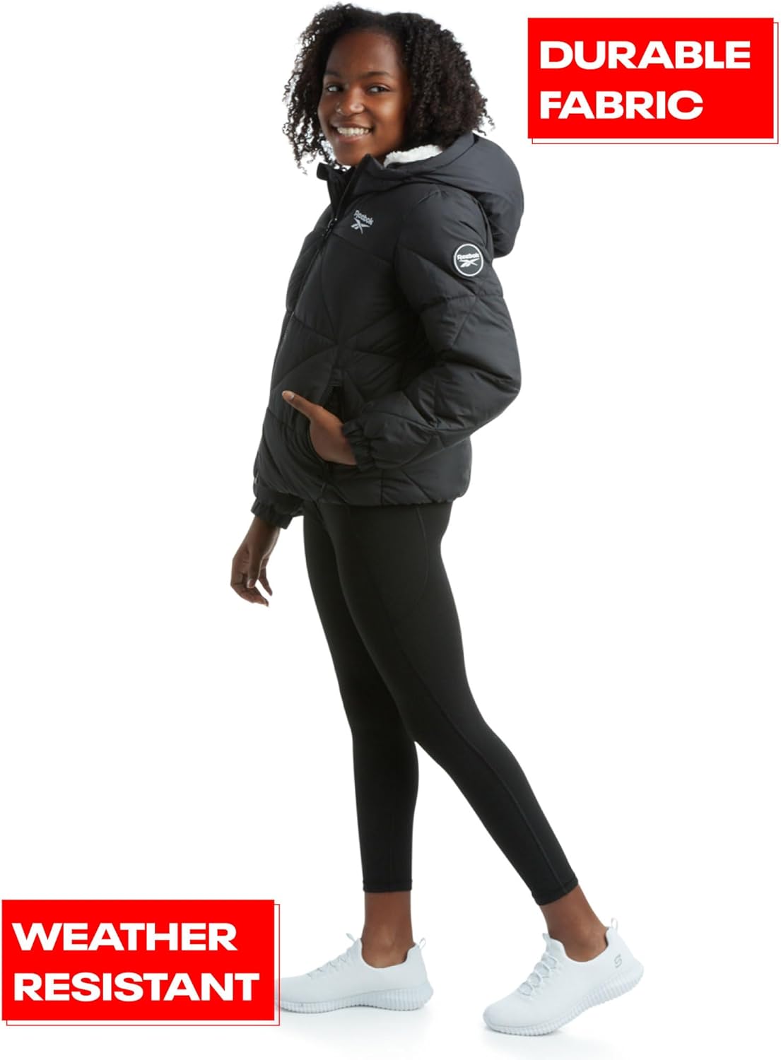 Reebok Girls Heavyweight Quilted Parka Warm Winter Jacket for Girls 4-16