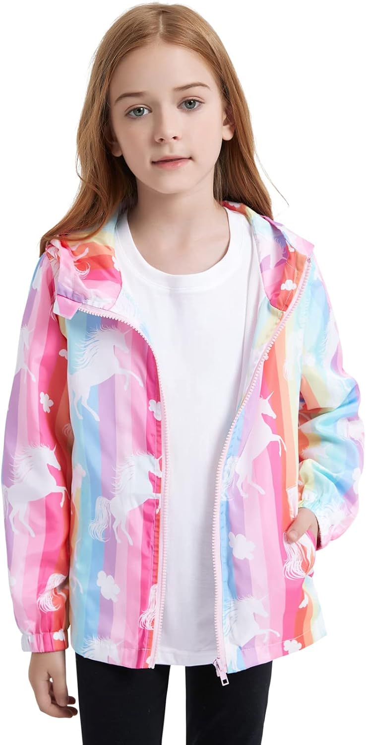 Jxstar Girls Waterproof Rain Jacket Hoodie 1