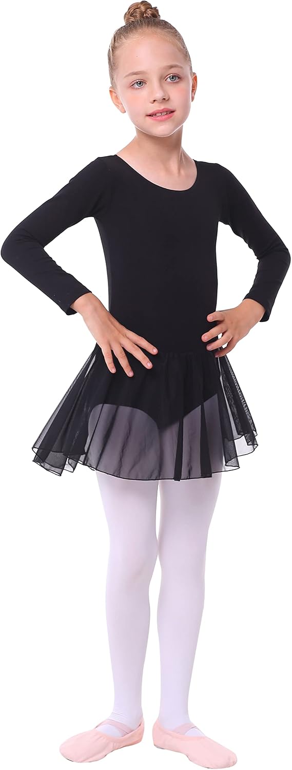 Mecceos Boys Long Sleeve Leotard Skirt for Dance and Gymnastics