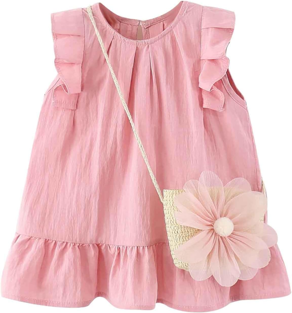 Ruffled Sleeveless Casual Dress for Toddler Girls