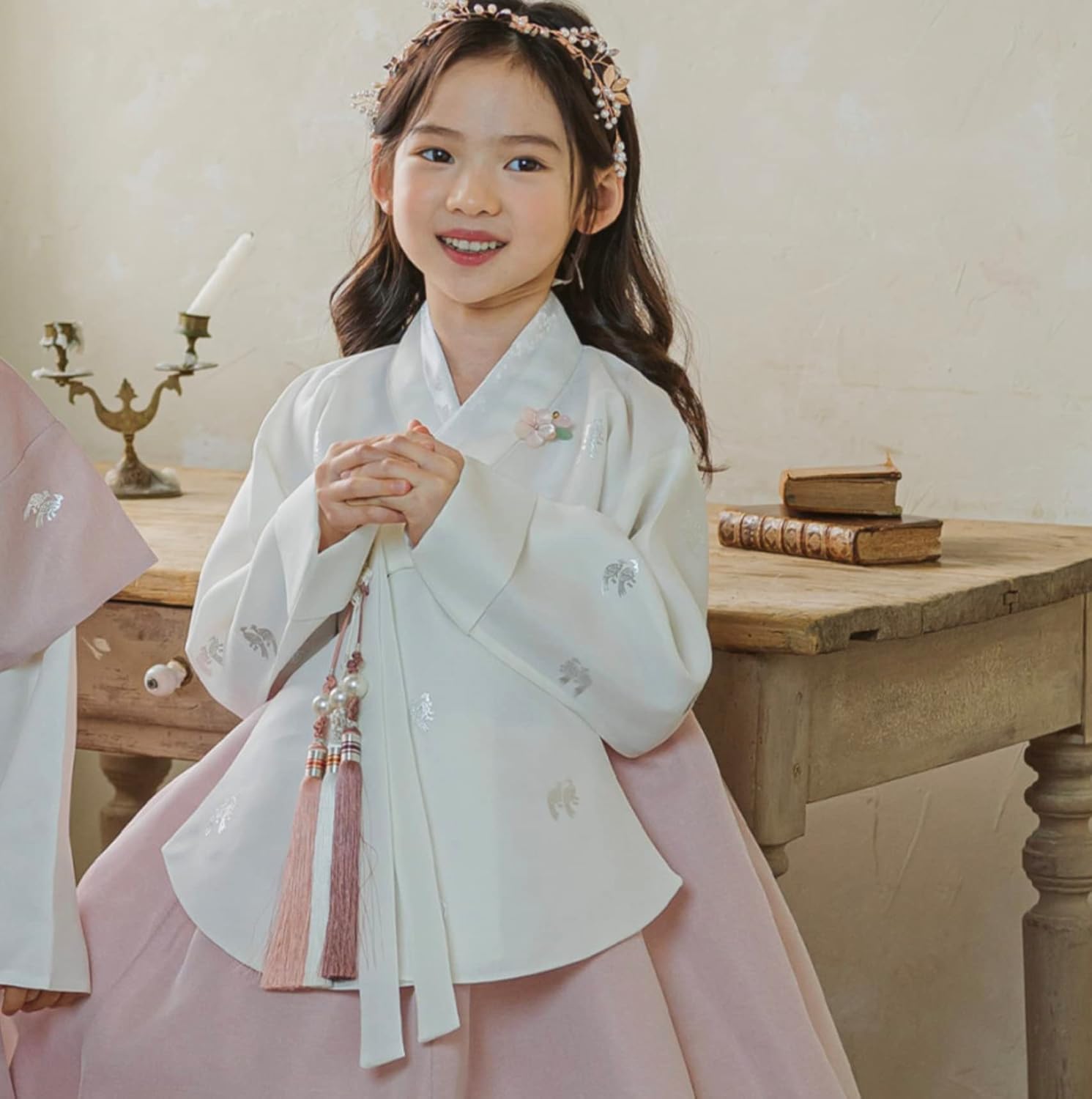 Ivory Indie Pink Dangui Girl Hanbok