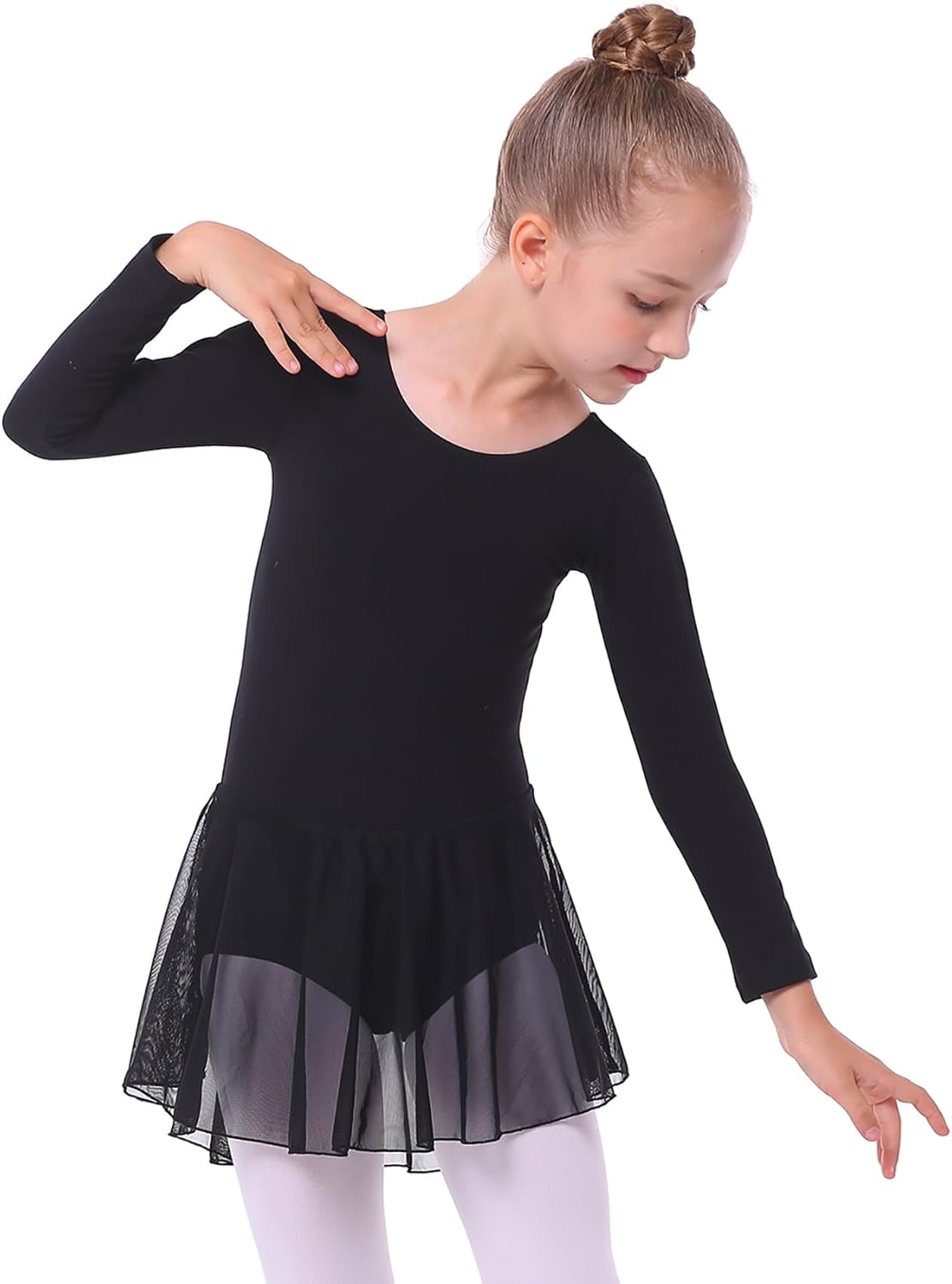 Mecceos Boys Long Sleeve Leotard Skirt for Dance and Gymnastics