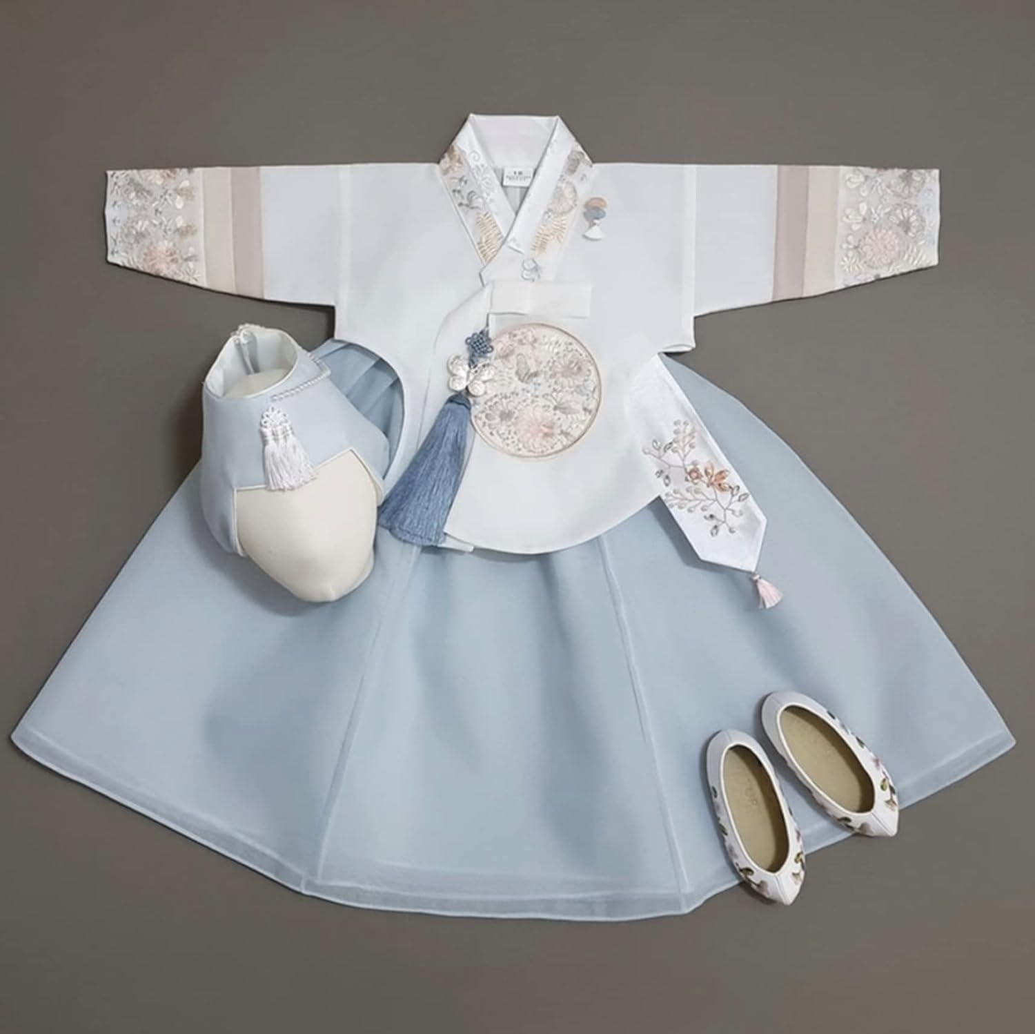 Striped Sky Dangui Girl Hanbok for Kids - Modern Traditional