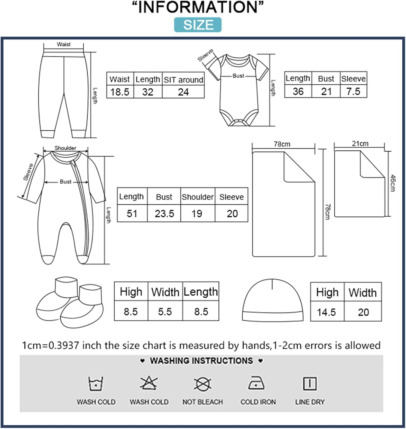 Ecojoy Unisex Newborn Layette Set - Gender-Neutral Baby Clothes Accessories