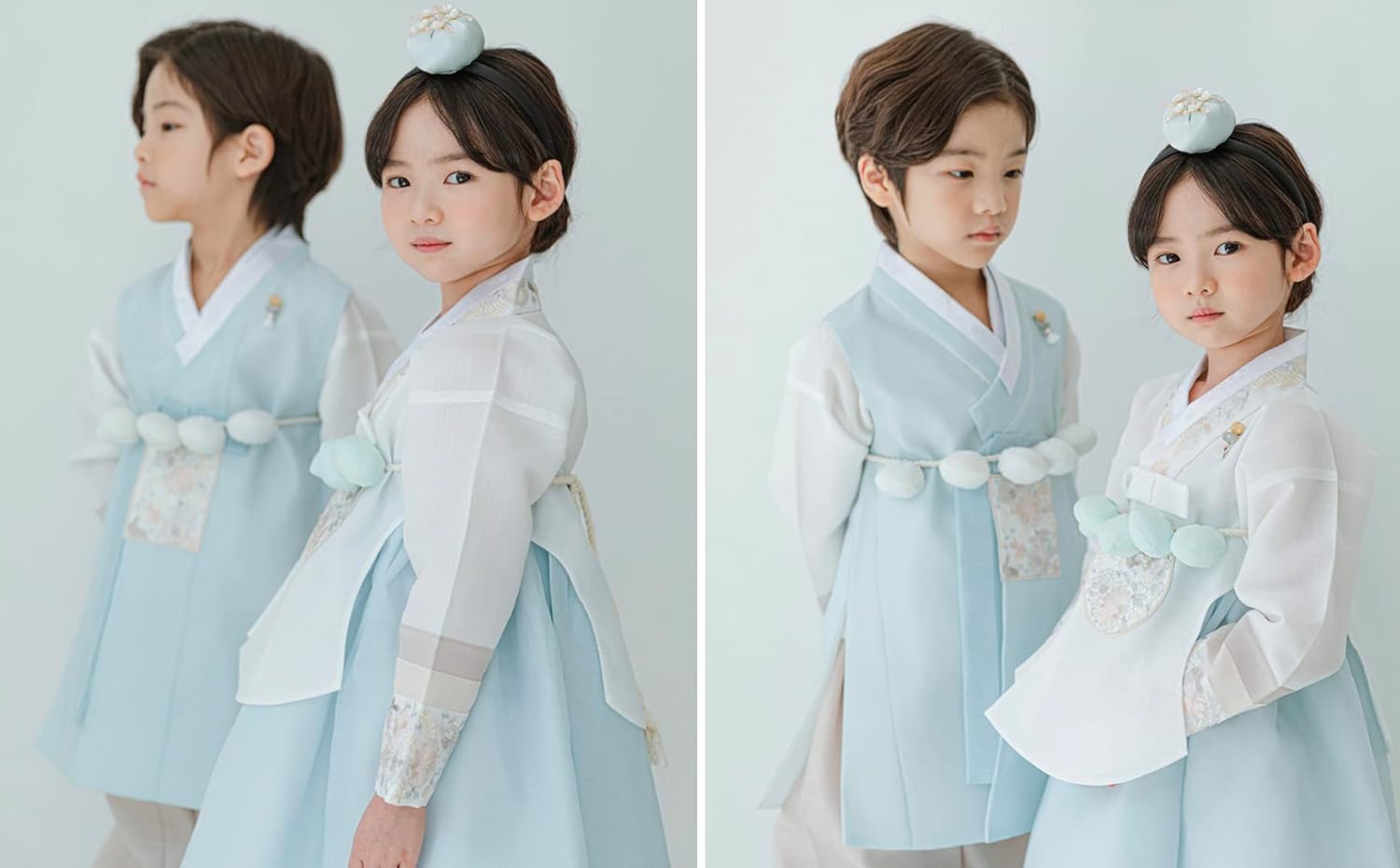 Striped Sky Dangui Girl Hanbok for Kids - Modern Traditional