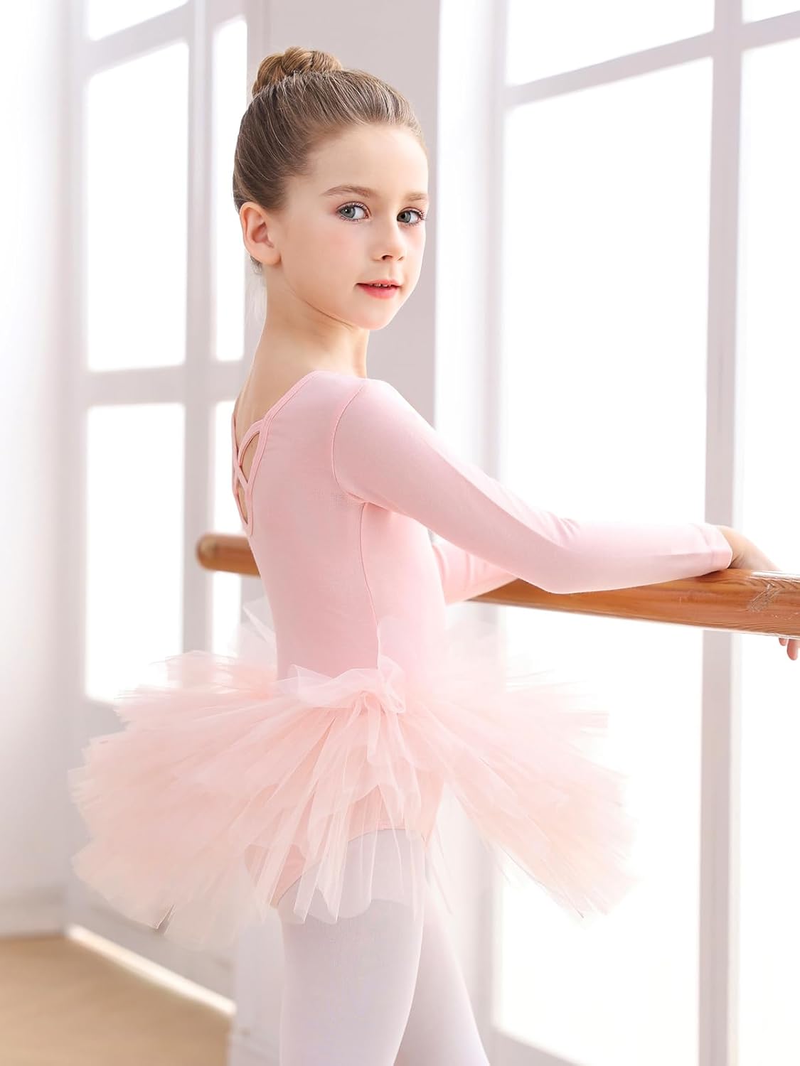 EASTBUDDY Ballet Dress for Girls - SoftCushiony Leotard with Tutu Skirt