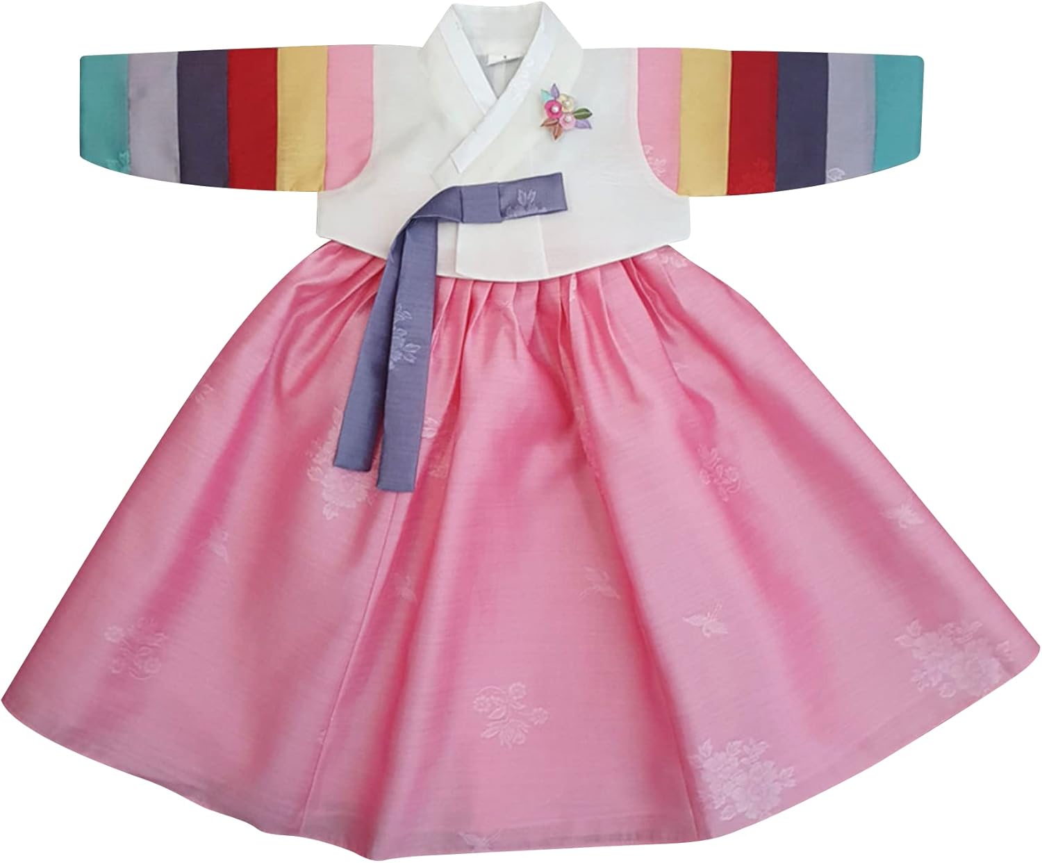 children Korean Baby Girl Hanbok Ivory Pink