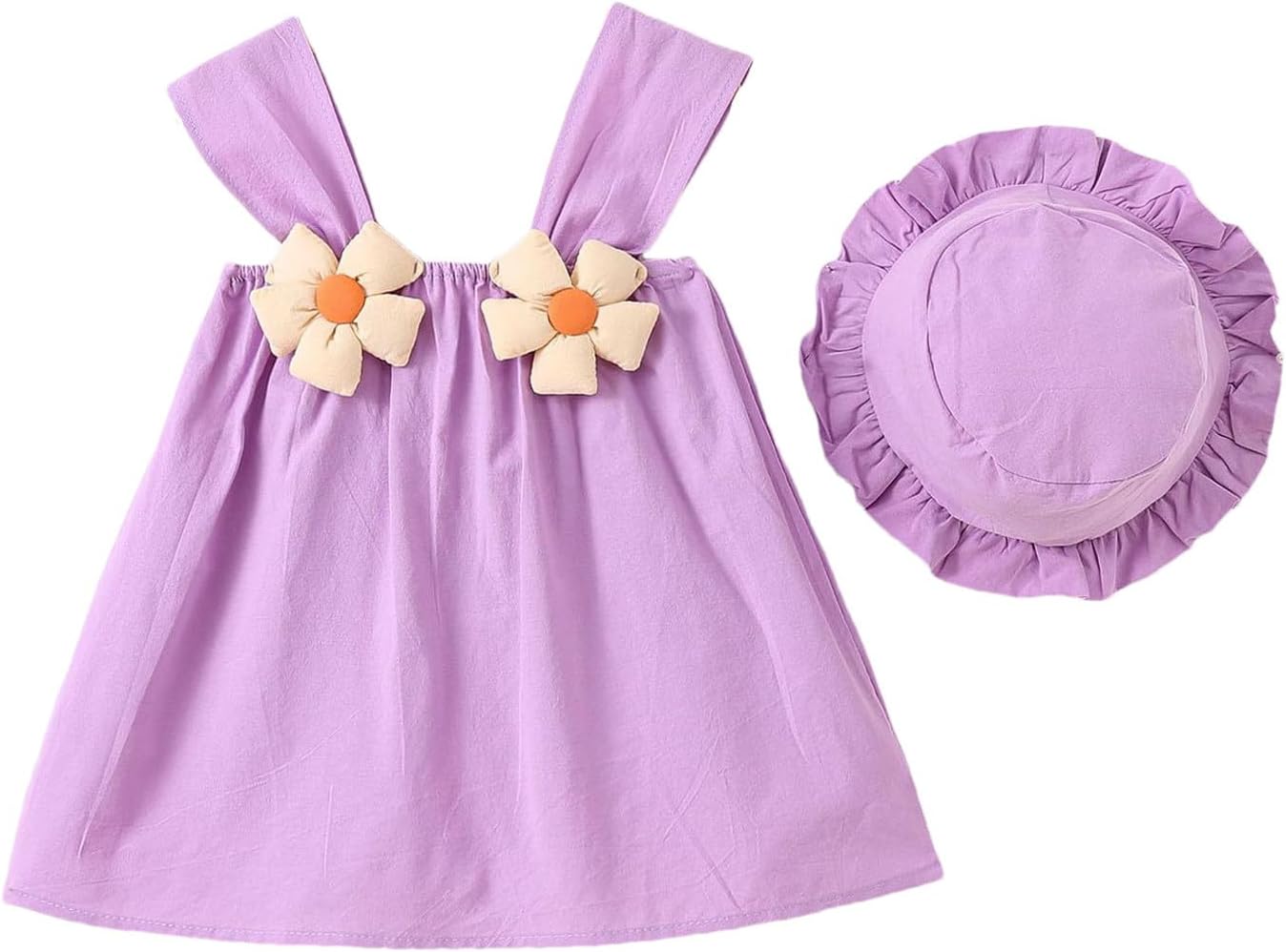 Adorable Toddler Girls Smocked Dresses Sun Hats
