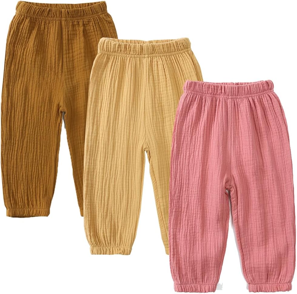 Stylish 3-Pack Elastic Waist Pants