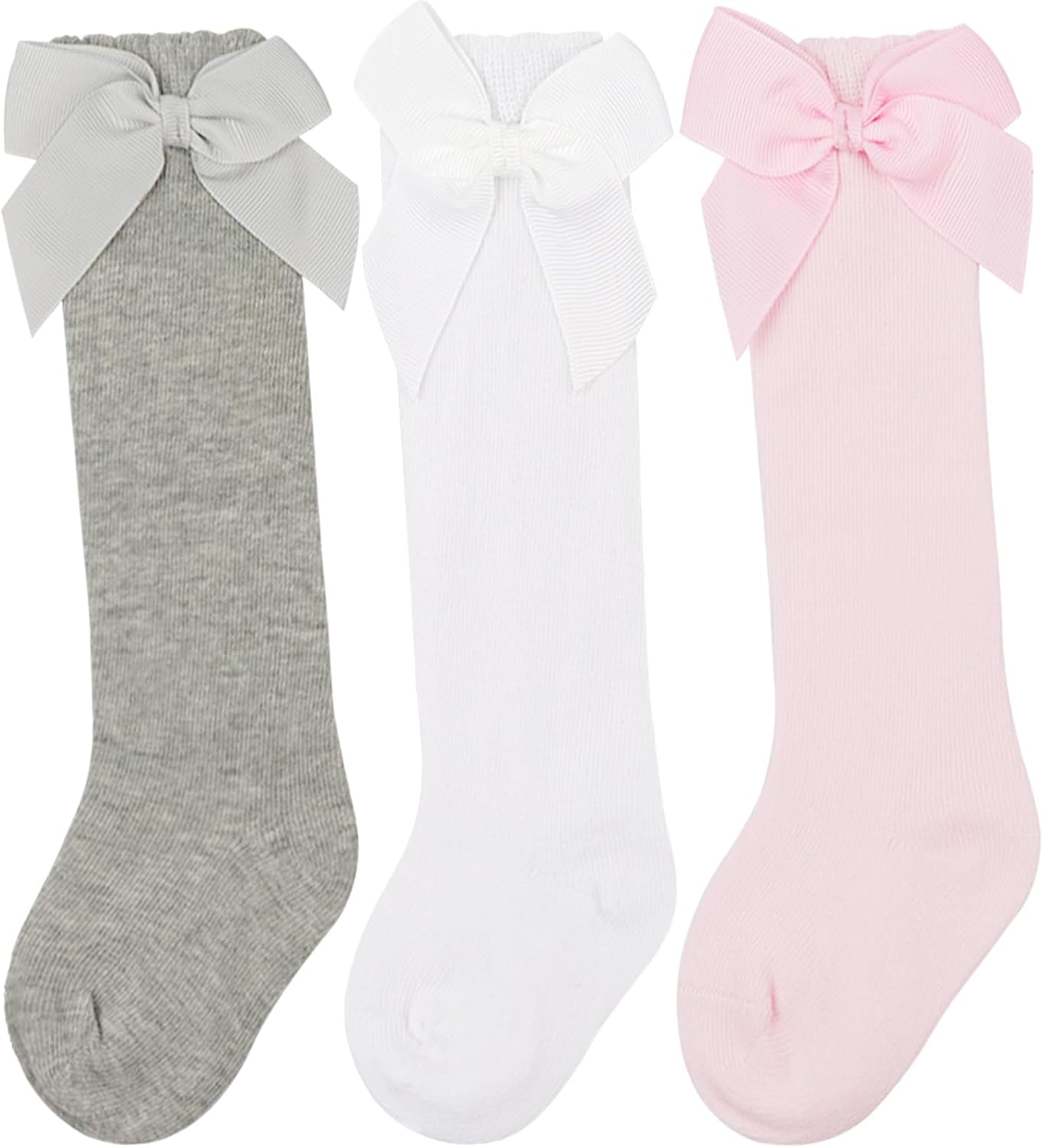 AQOKKA 3 Pairs Baby Knee High Socks for Girls