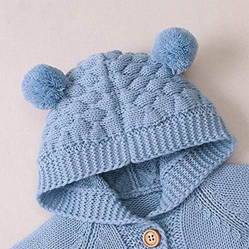 IBTOM CASTLE Unisex Baby Romper with 3D Bear Ears Warm Winter Pajamas