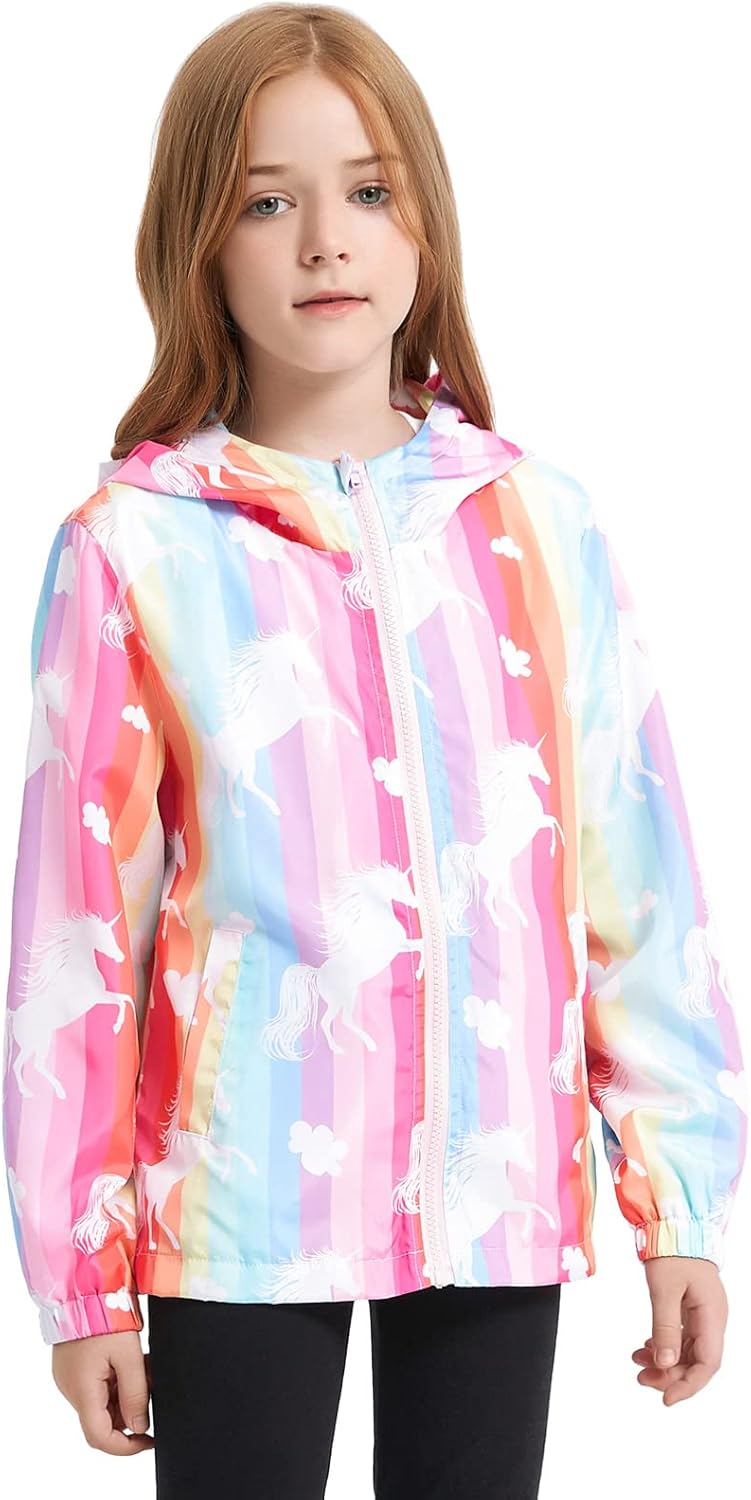 Jxstar Girls Waterproof Rain Jacket Hoodie 1