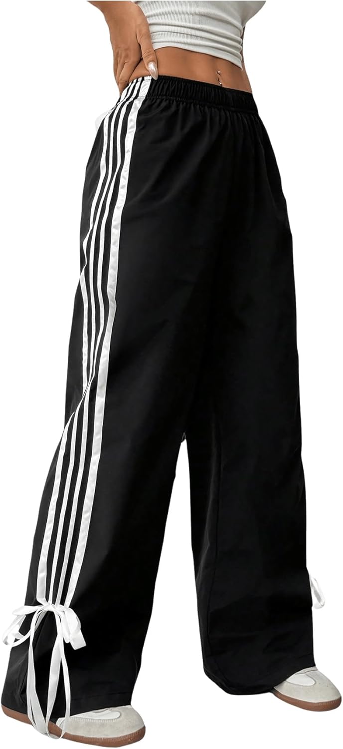 BEAUDRM Track Pants Boho and Stylish Small Bow Parachute Track Pants