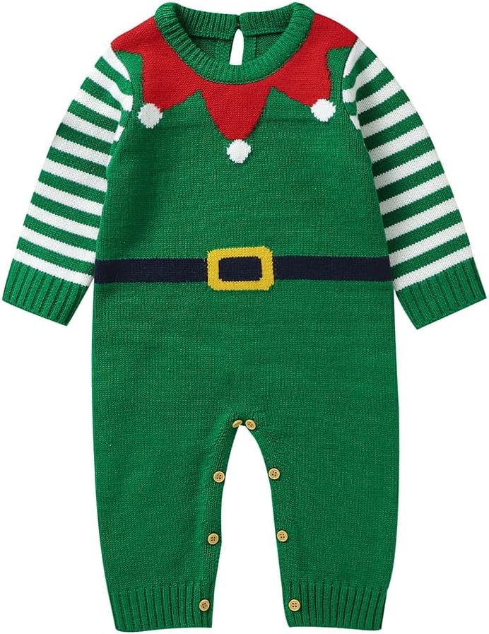 Mimixiong Christmas Baby Boy Girl Striped Knit Sweater 1