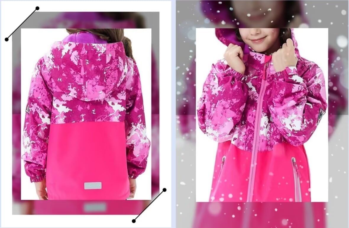 Rain jacket for boys and girls Waterproof windproof and cozy