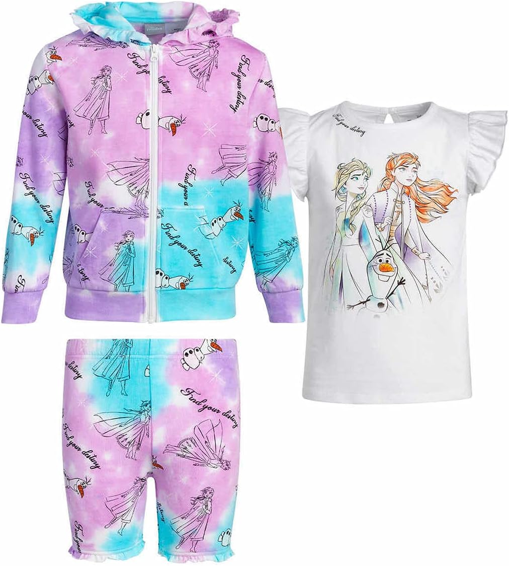 Disney Girls 3-Piece Frozen Fleece Set Cozy Kids Clothing Set
