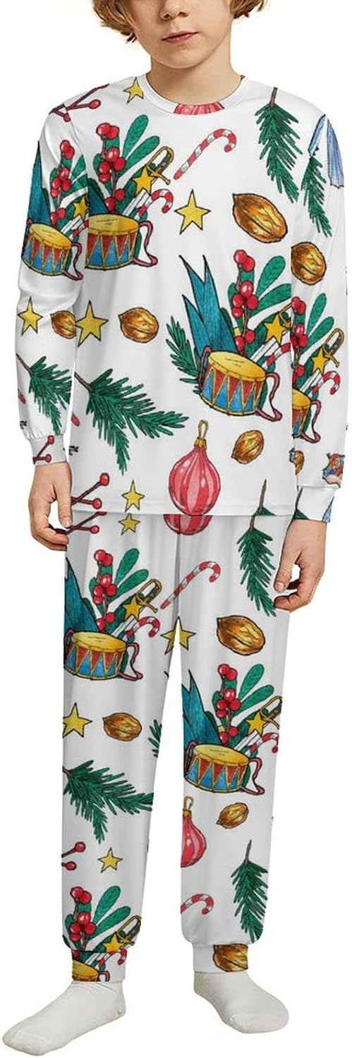 Christmas Thermal Underwear Santas Nutcracker Kids Pajamas