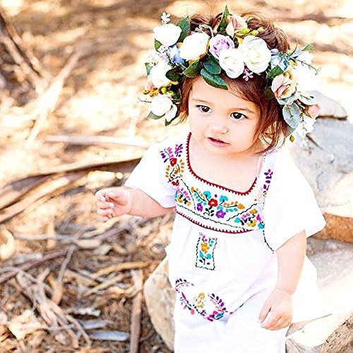 Elegant Ethnic Floral Knit Dress for Baby Girls