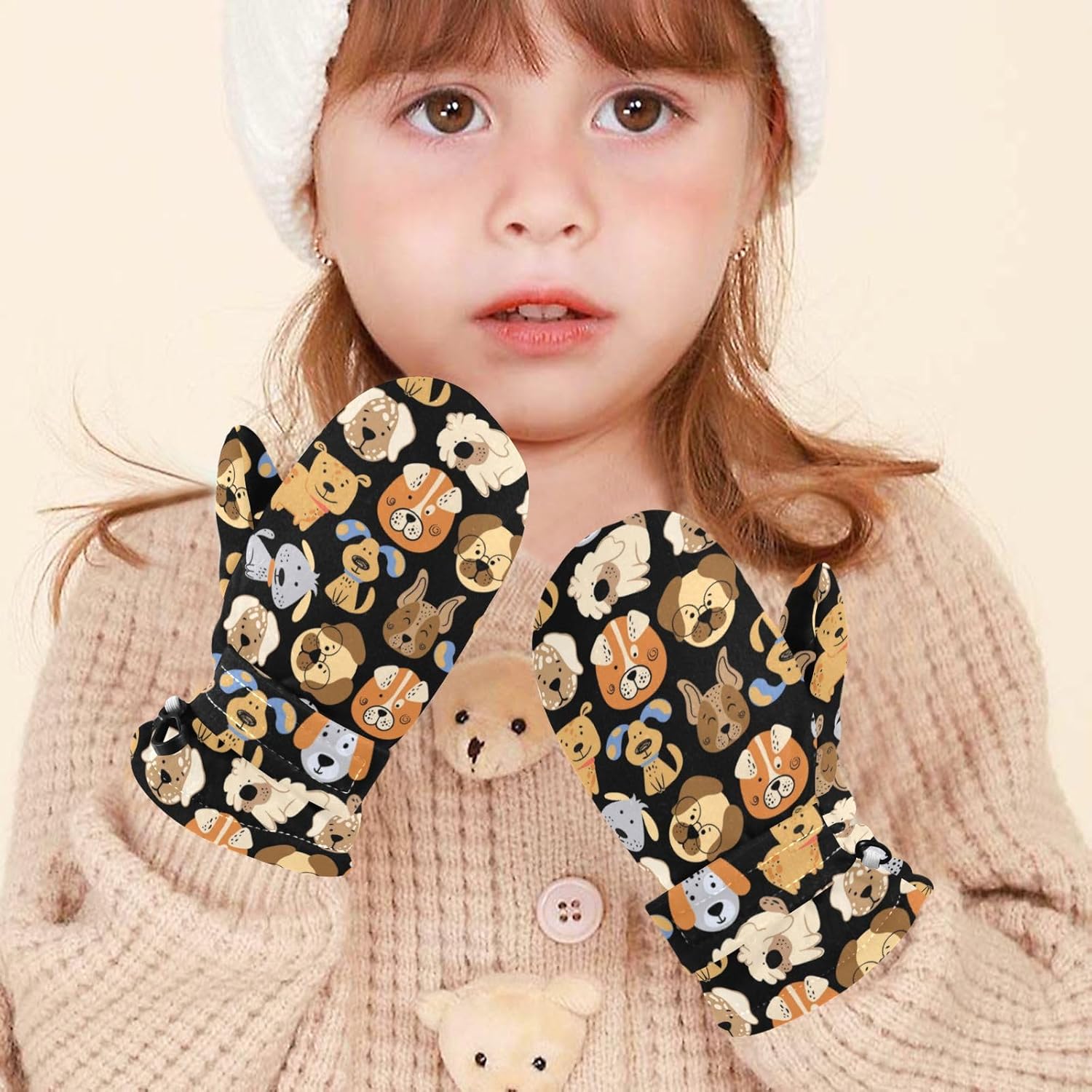 Kids Cold Weather Mittens Handmade for 2-4 Years