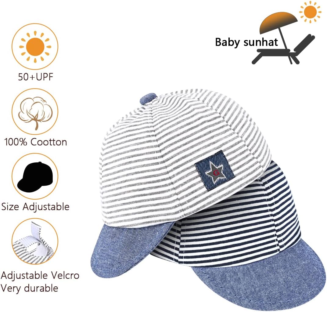 DANMY Baby Striped Baseball Cap Sun Protection for Kids