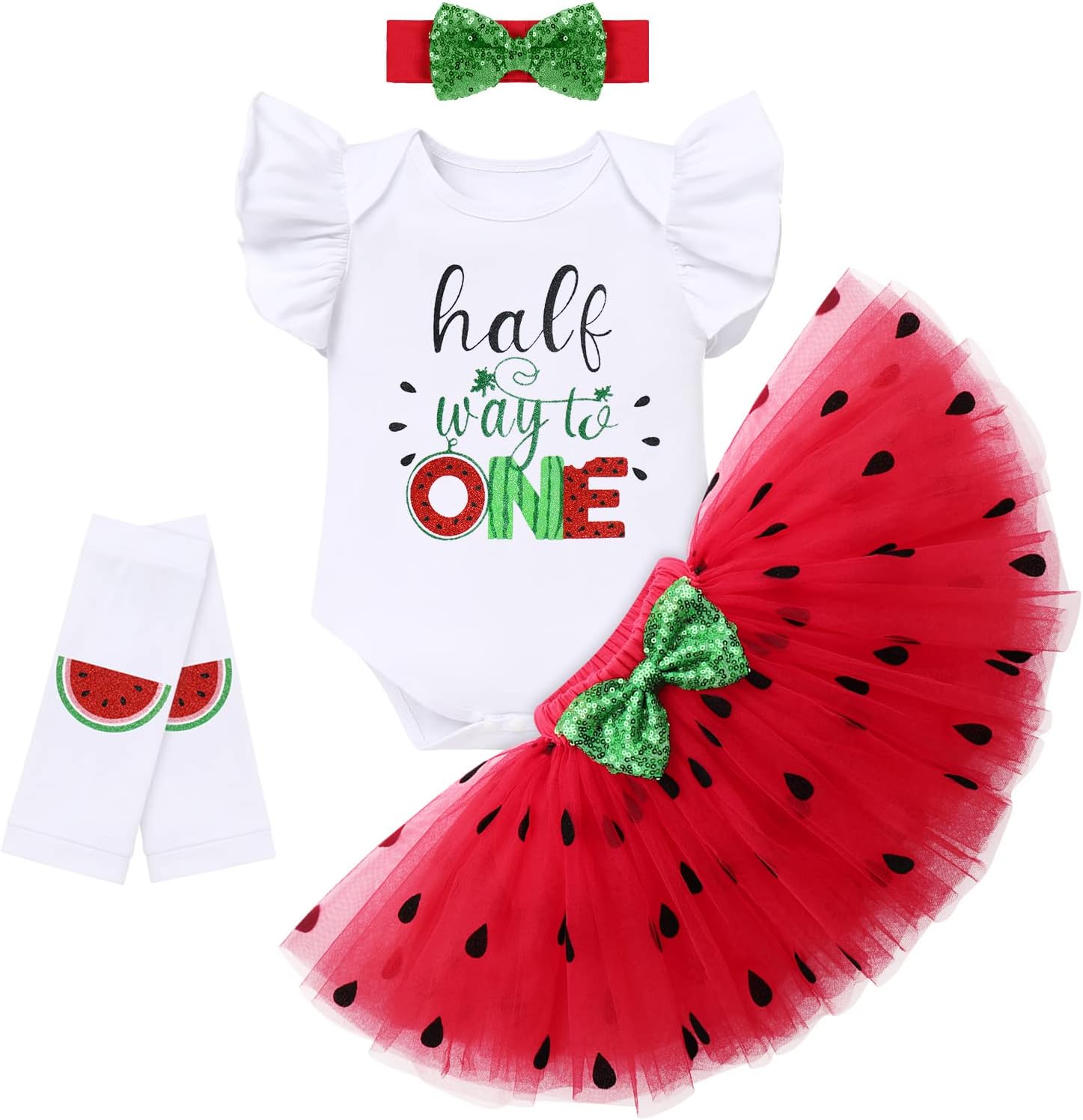 Cute Baby Girl Watermelon Theme 1st2nd Birthday Set