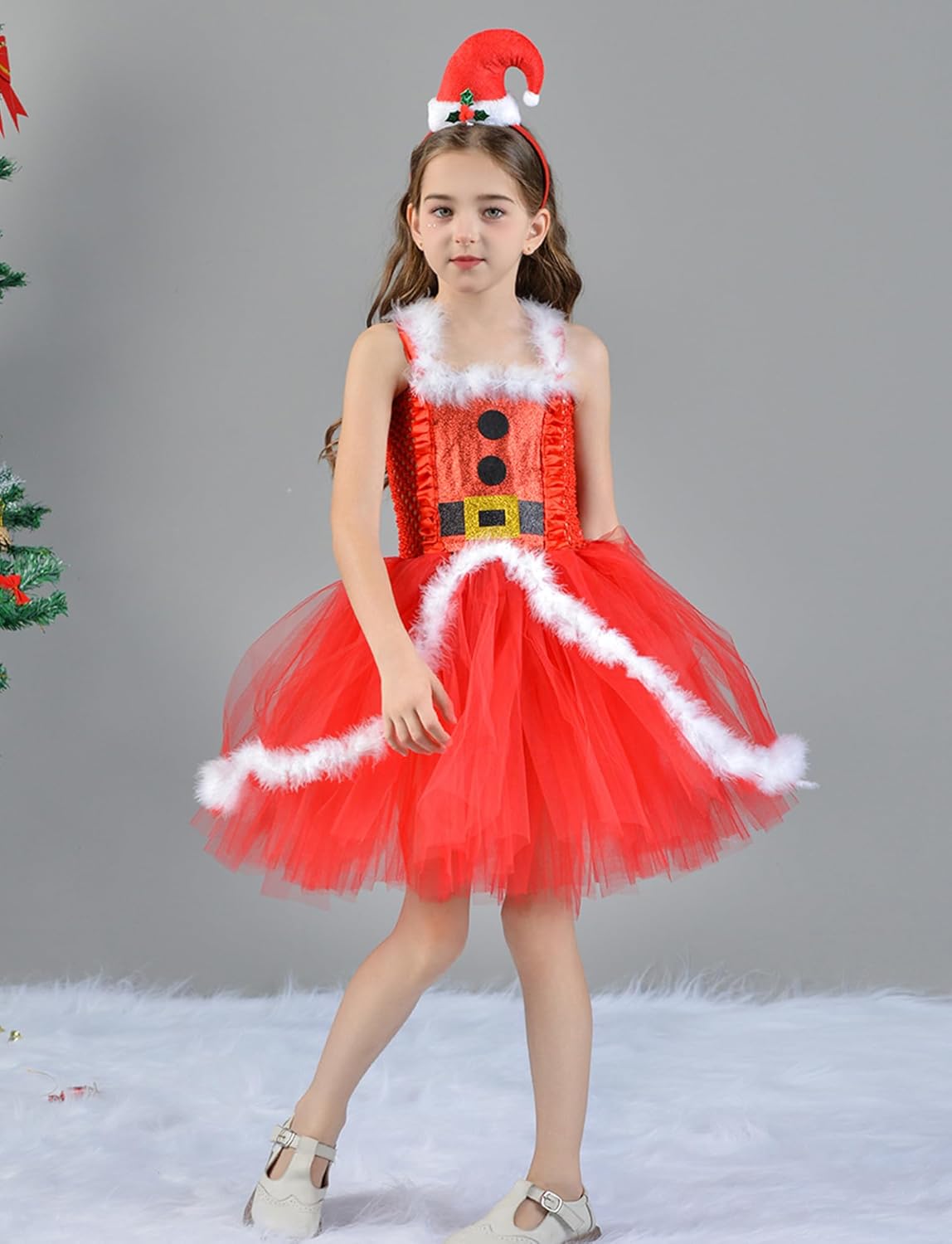 Christmas Puffy Tutu Dress for Toddler Girls