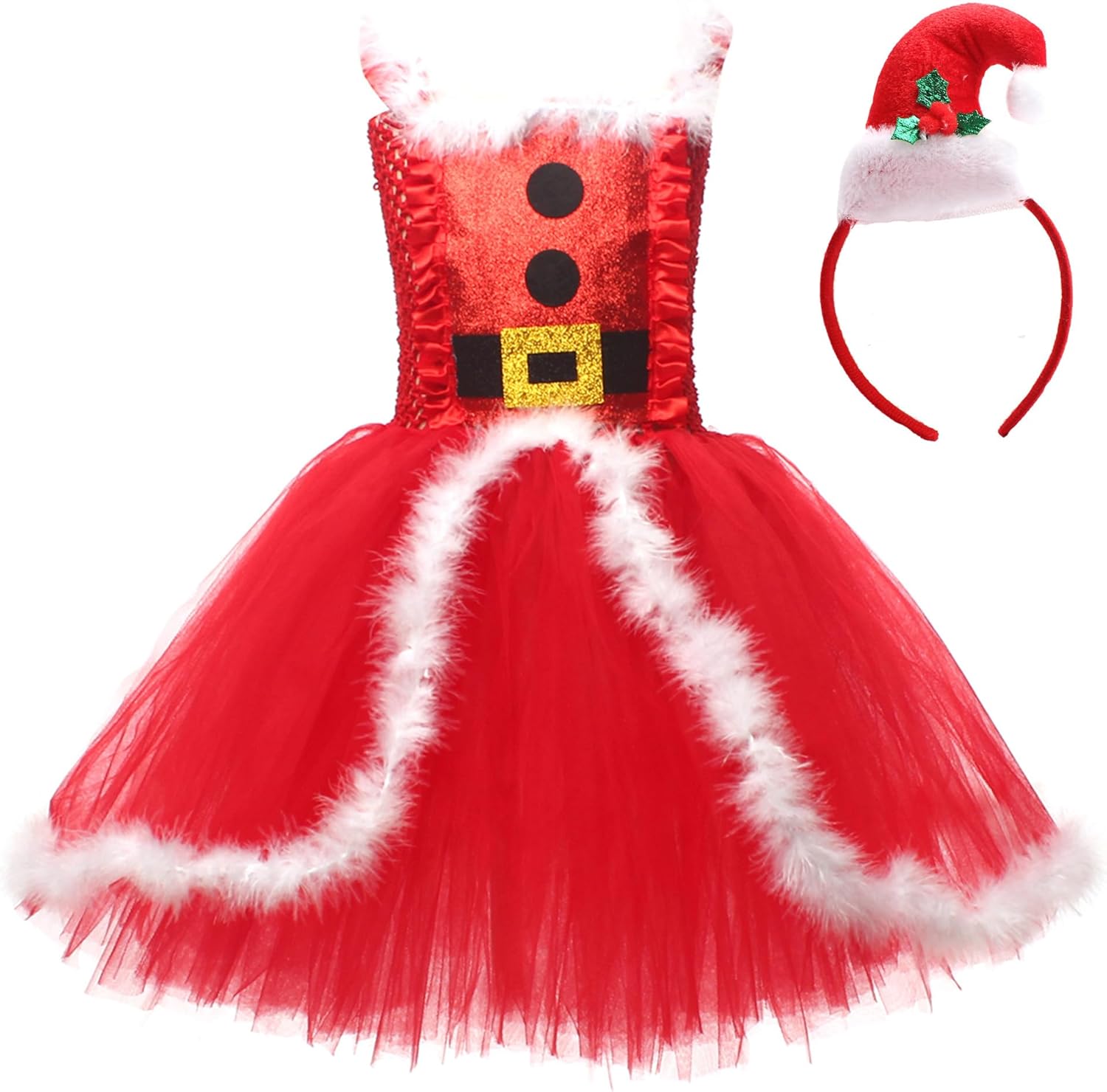 Christmas Puffy Tutu Dress for Toddler Girls
