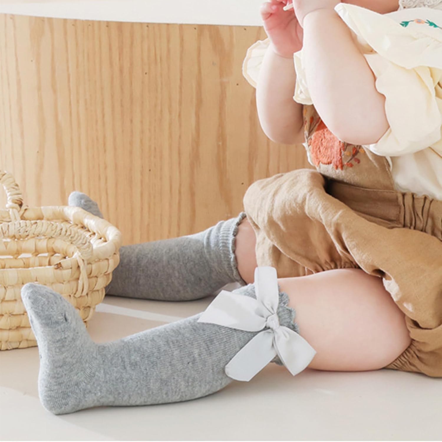 AQOKKA 3 Pairs Baby Knee High Socks for Girls